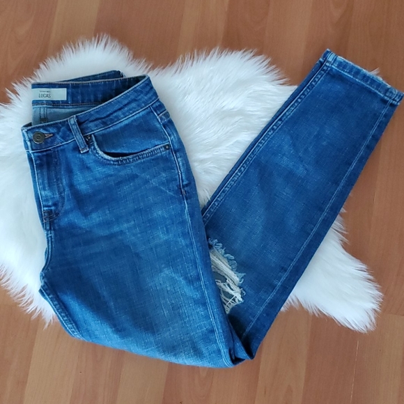 Topshop Denim - Topshop moto Lucas ankle destroyed jeans sz 26